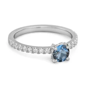 0.10 Ct London Blue Topaz 925 Sterling Silver Bridal Ring Engagement Ring