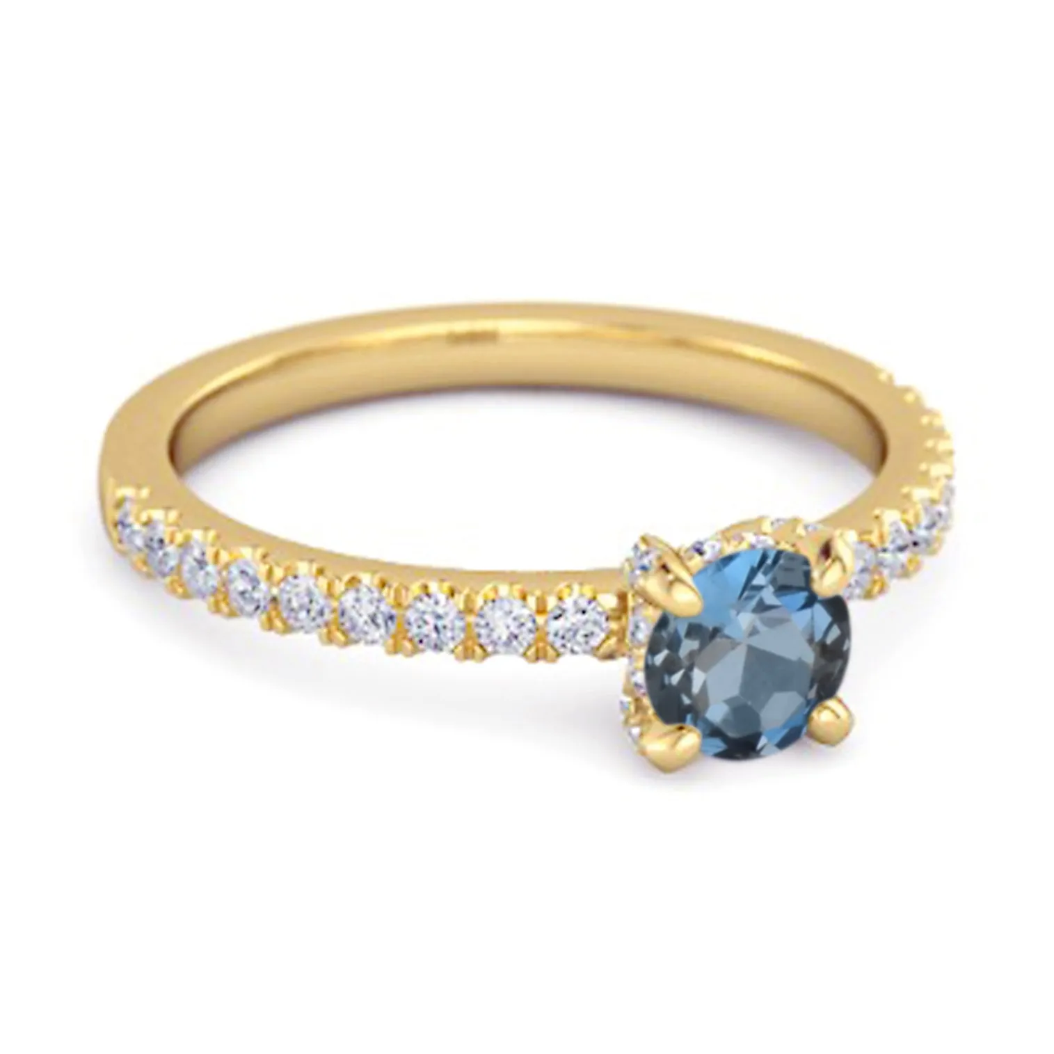 0.10 Ct London Blue Topaz 925 Sterling Silver Bridal Ring Engagement Ring