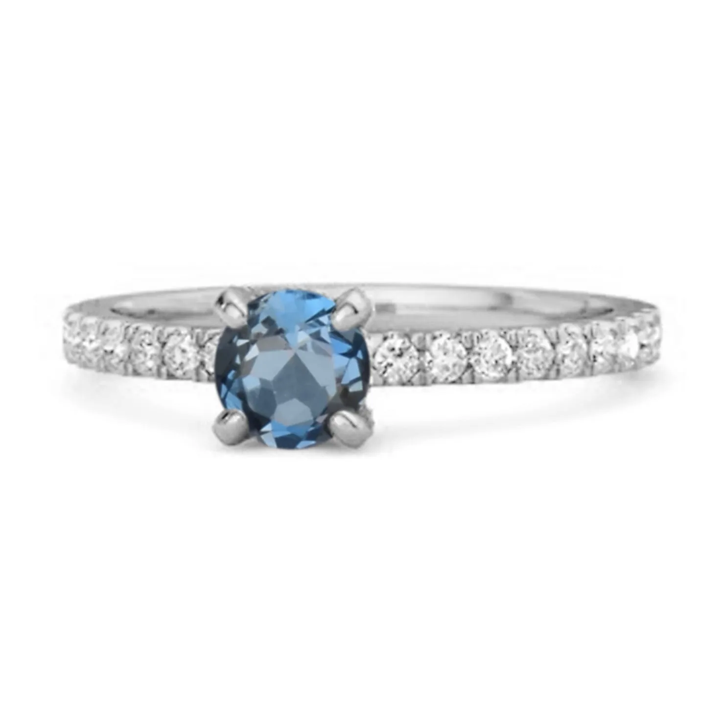 0.10 Ct London Blue Topaz 925 Sterling Silver Bridal Ring Engagement Ring