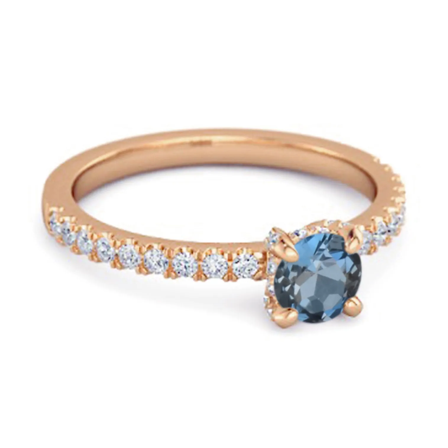 0.10 Ct London Blue Topaz 925 Sterling Silver Bridal Ring Engagement Ring