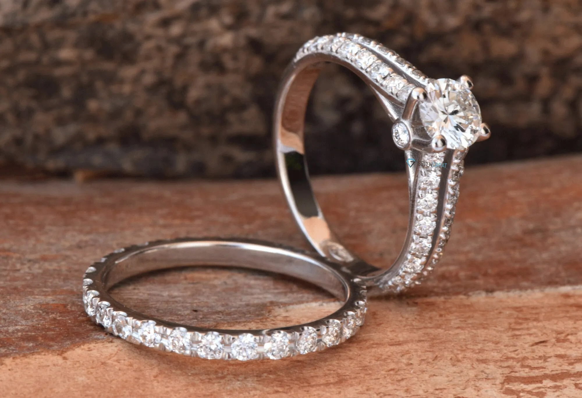 1 ct diamond ring-Art deco wedding set-halo engagement ring set -Cluster engagement ring-halo ring set-4 prong engagement-Wedding sets rings