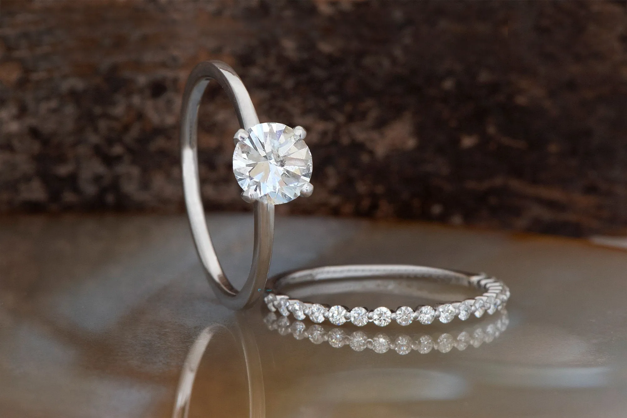 1 ct diamond ring-Art deco wedding set-halo engagement ring set -Cluster engagement ring-halo ring set-4 prong engagement-Wedding sets rings