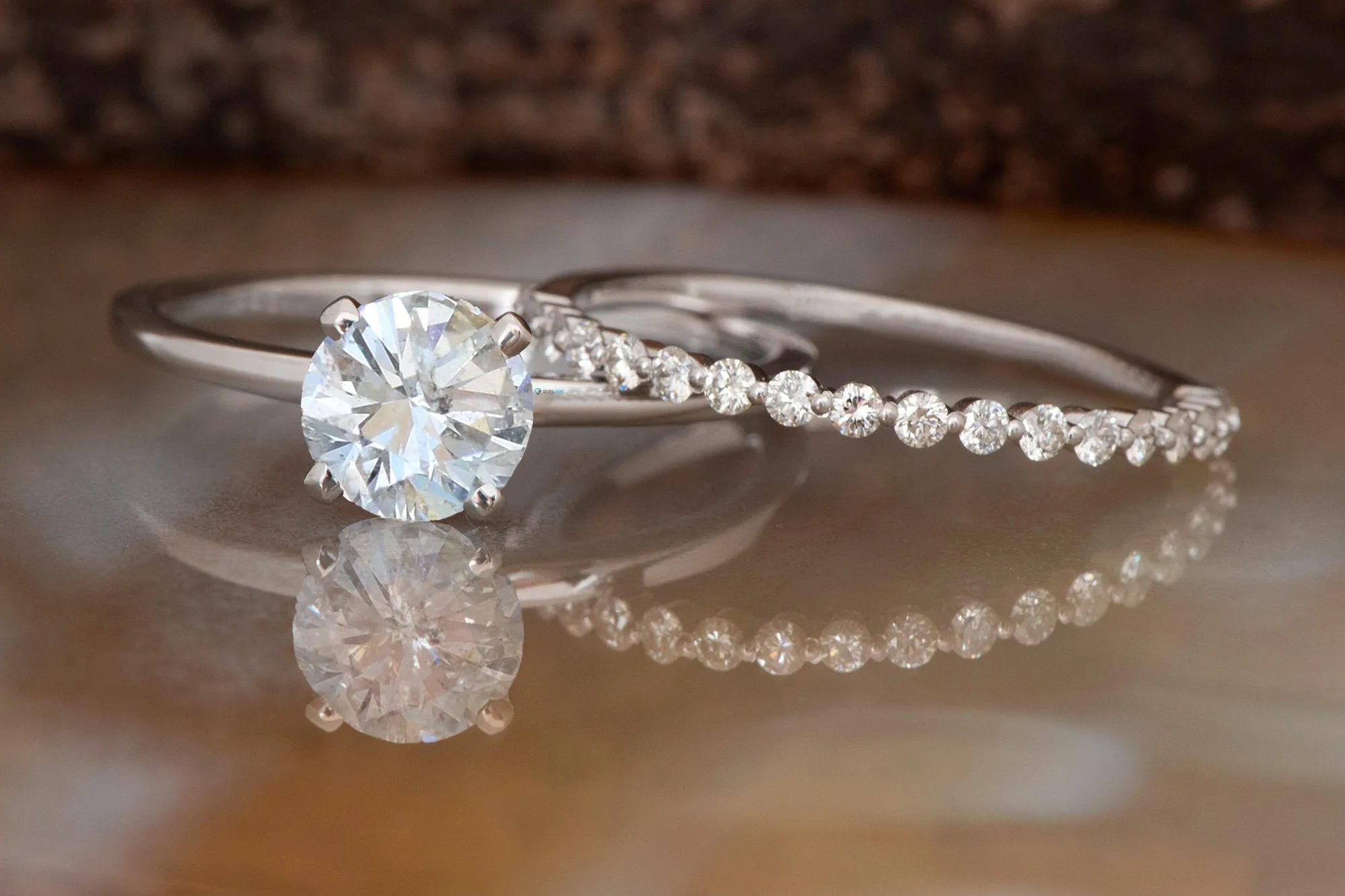 1 ct diamond ring-Art deco wedding set-halo engagement ring set -Cluster engagement ring-halo ring set-4 prong engagement-Wedding sets rings