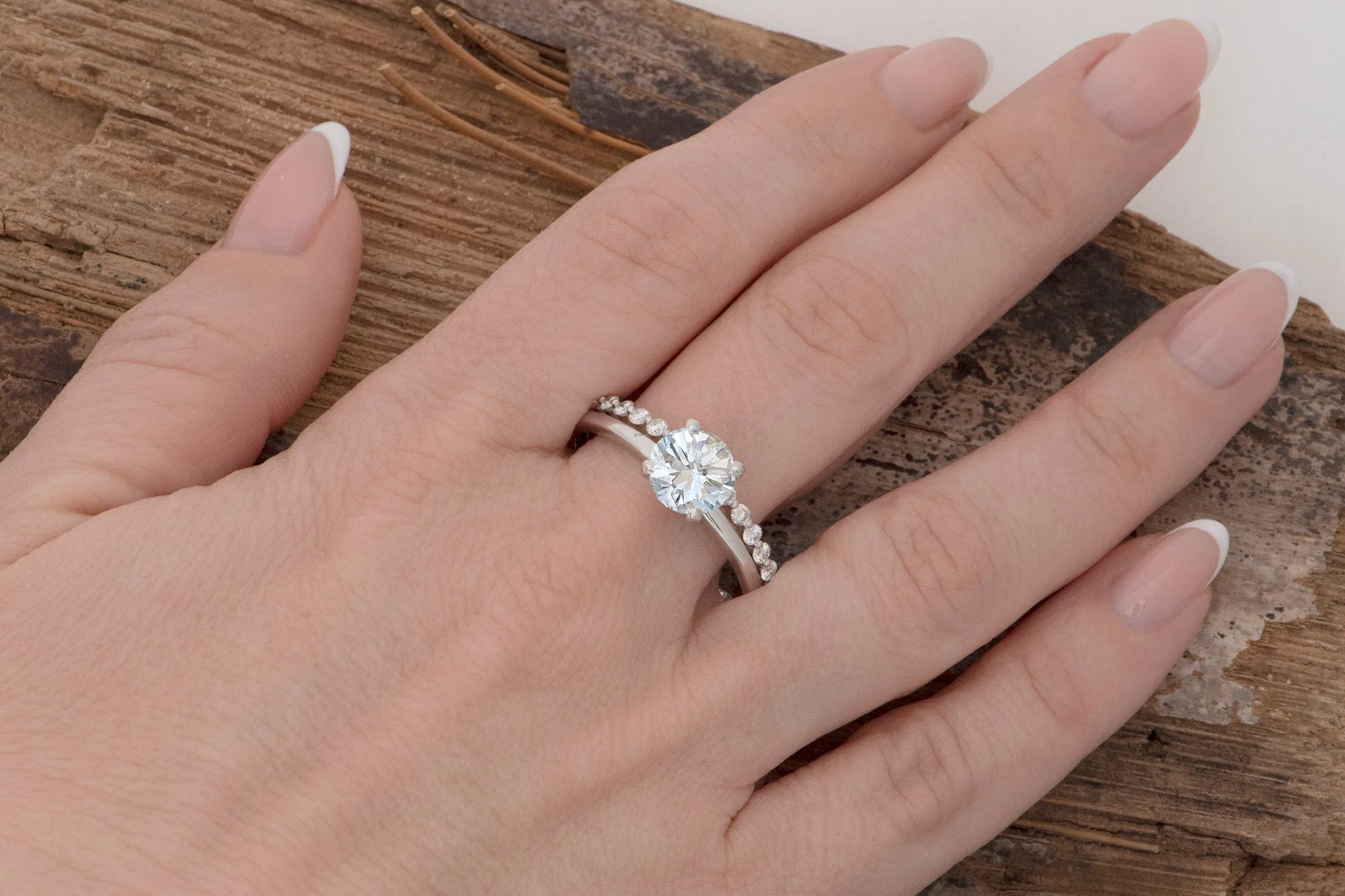 1 ct diamond ring-Art deco wedding set-halo engagement ring set -Cluster engagement ring-halo ring set-4 prong engagement-Wedding sets rings