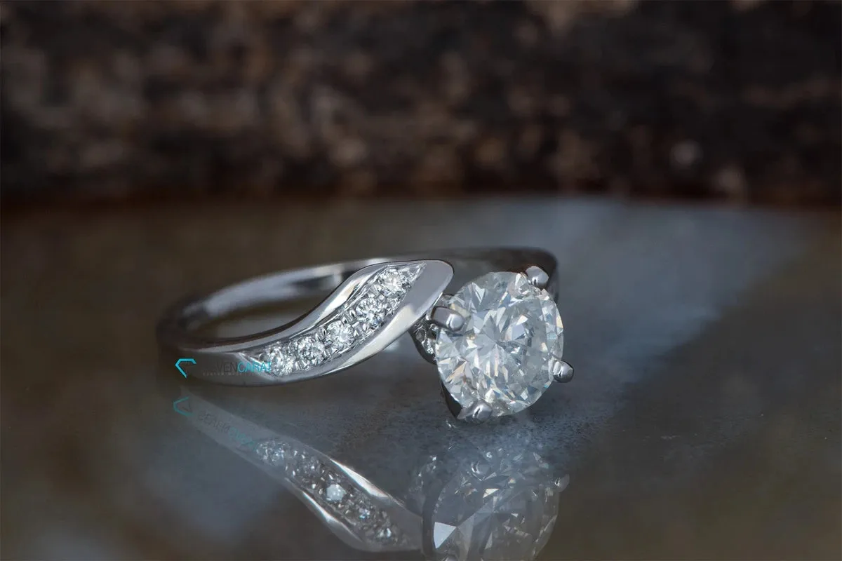 1 ct Engagement Ring-Art deco diamond ring-Knot Engagement Ring