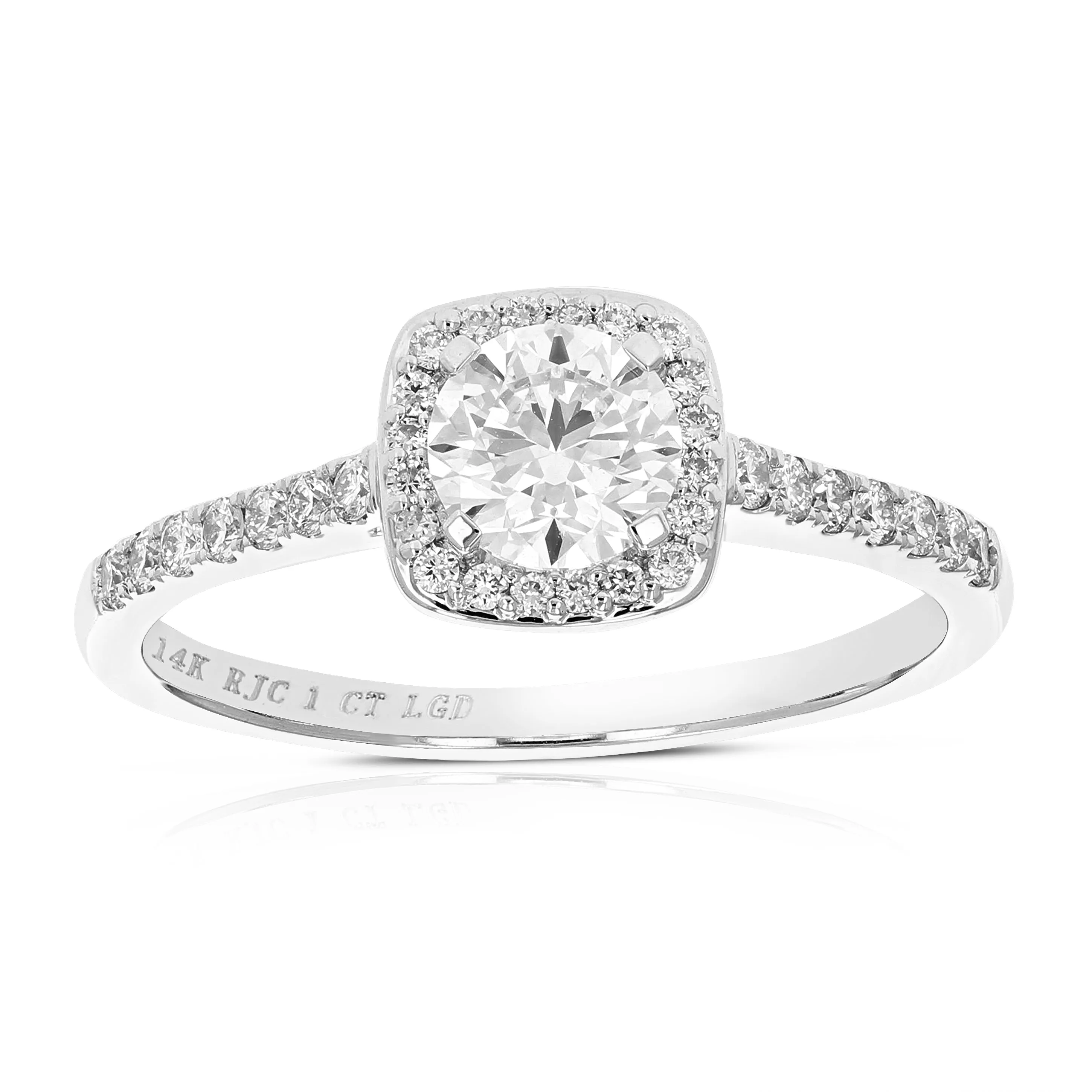 1 cttw Wedding Engagement Ring for Women, Round Lab Grown Diamond Ring in 14K White Gold, Prong Setting