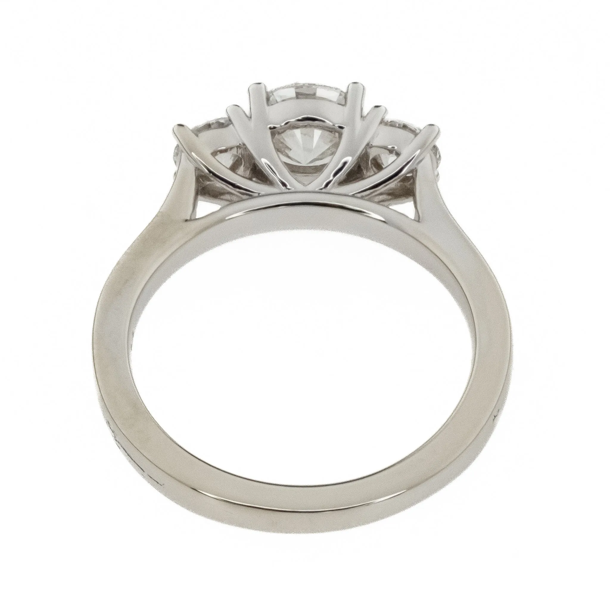 1.00ctw Diamond Three Stone Engagement Ring in 14K White Gold - Size 3.75