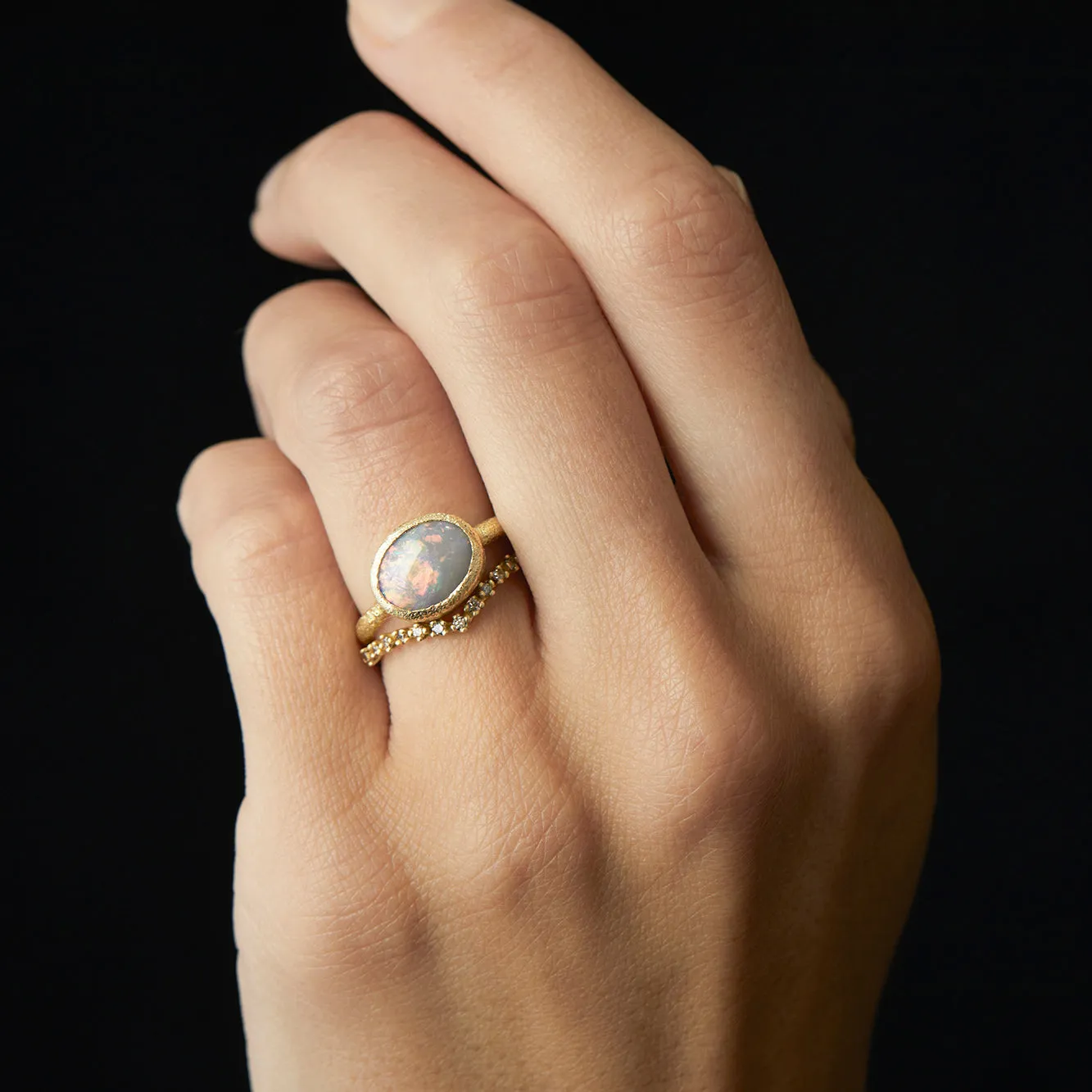 1.01 Carat One-of-a-Kind Black Opal Ring | OP4-OOAK