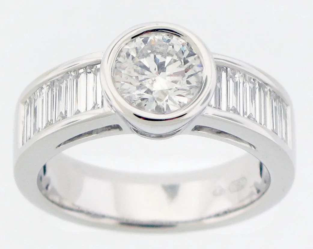 1.05ct Bezel Set Diamond Engagement Ring