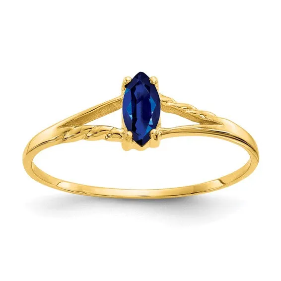 10k Yellow Gold Marquise Petite Birthstone Rings