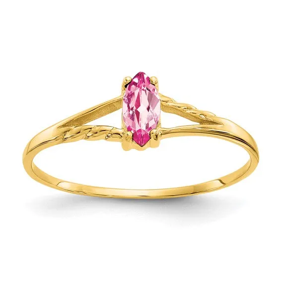 10k Yellow Gold Marquise Petite Birthstone Rings