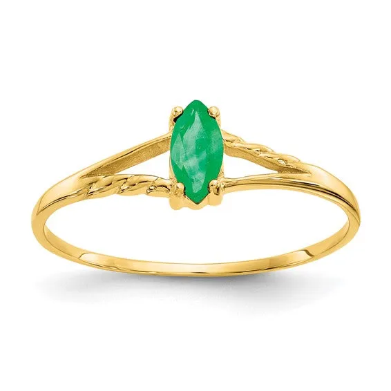 10k Yellow Gold Marquise Petite Birthstone Rings