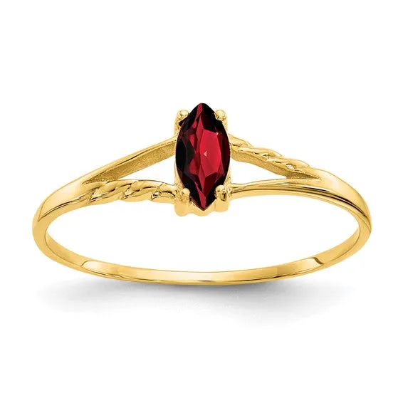 10k Yellow Gold Marquise Petite Birthstone Rings