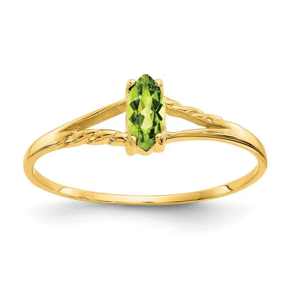 10k Yellow Gold Marquise Petite Birthstone Rings