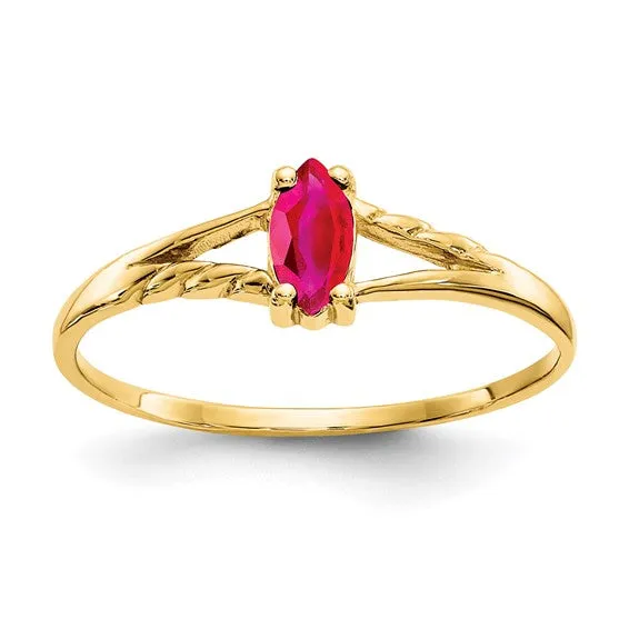 10k Yellow Gold Marquise Petite Birthstone Rings