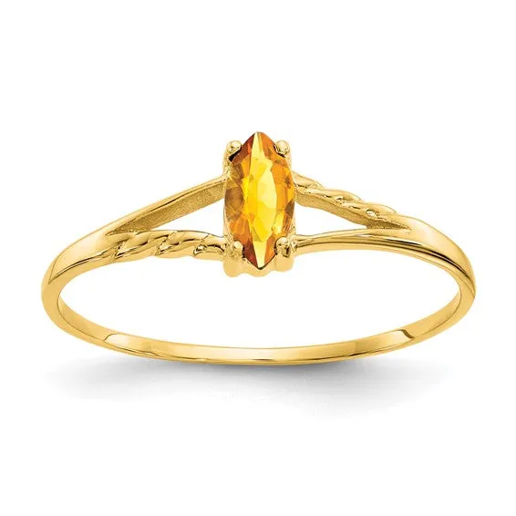 10k Yellow Gold Marquise Petite Birthstone Rings