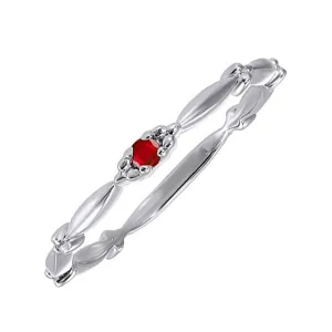10KT White Gold Classic Book Birthstone Stackable Fashion Ring