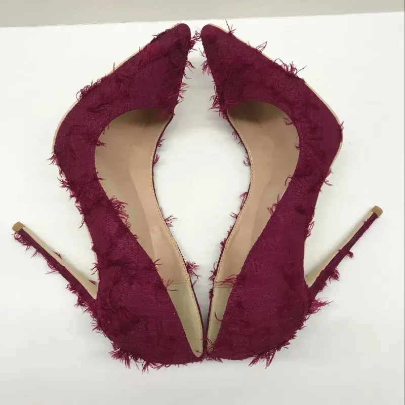 12cm women's high heels with Tassels and tassels