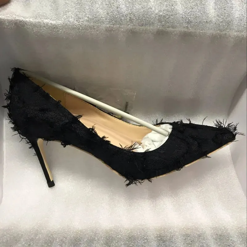 12cm women's high heels with Tassels and tassels