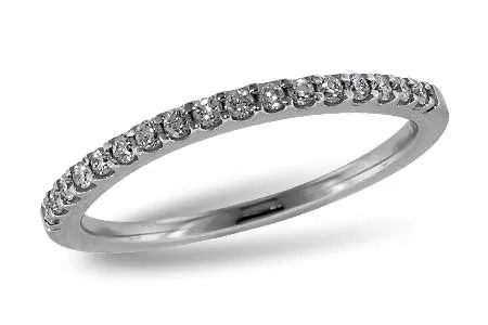 14 Karat White Gold Diamond Band Pave