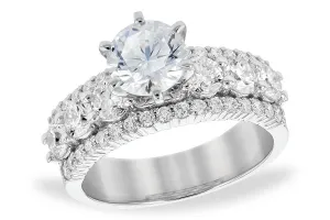 14 Karat White Gold Semi Mount Ring With Diamond