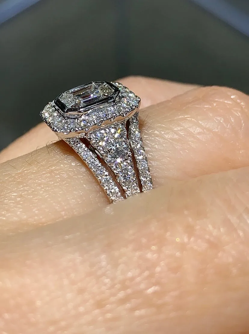 1.40CT T.W. Octagon Diamond Right Hand Ring