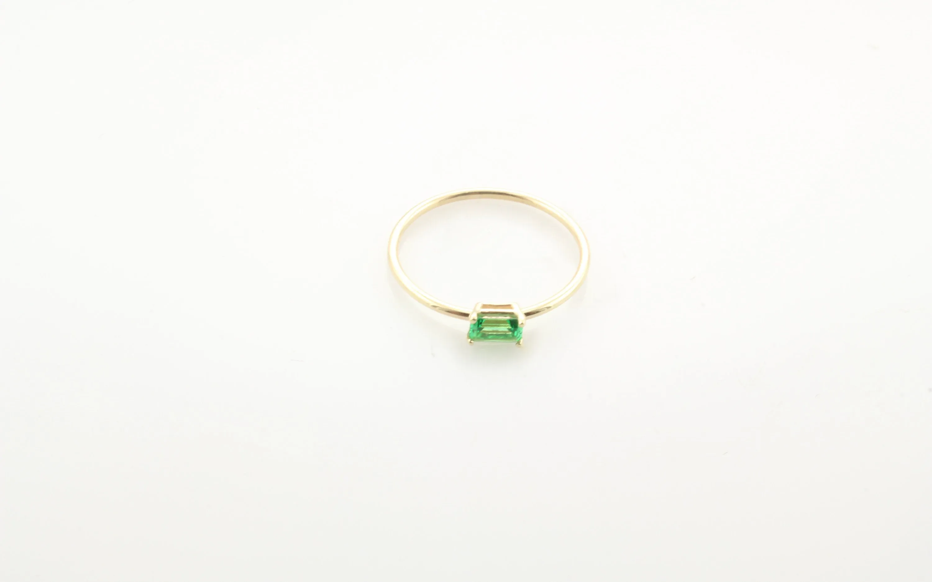 14K Gold Together Forever Emerald Cut Birthstone Ring
