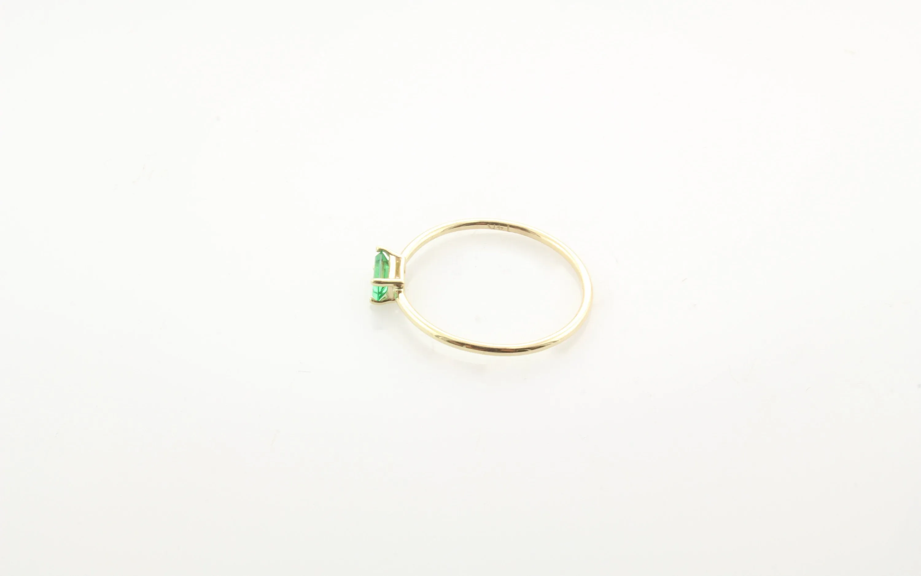 14K Gold Together Forever Emerald Cut Birthstone Ring