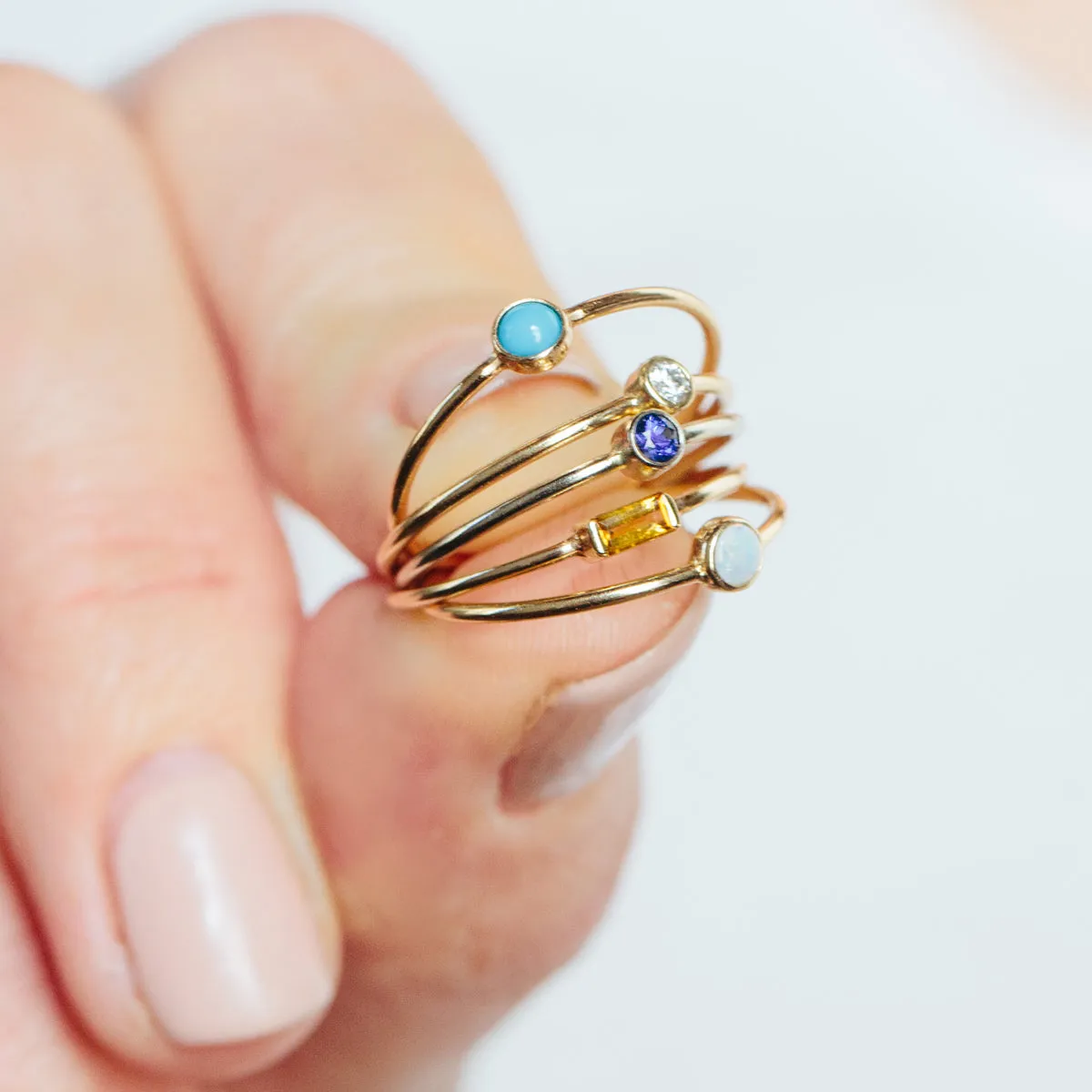 14k Medium Citrine Baguette Ring | November Birthstone