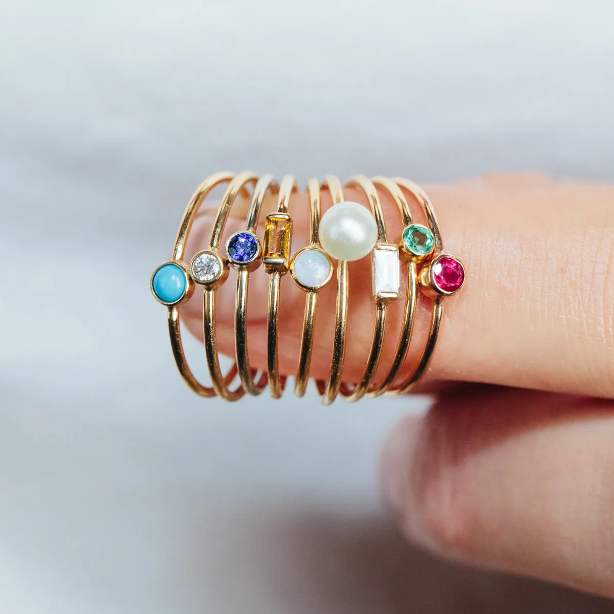 14k Medium Citrine Baguette Ring | November Birthstone