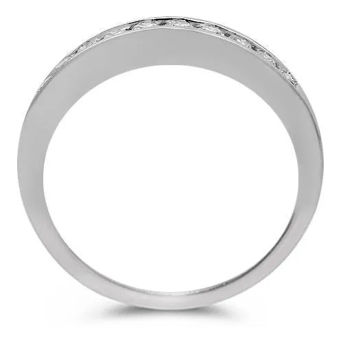 14K Solid White Gold Diamond Bridal Ring Set 1.25 Ctw
