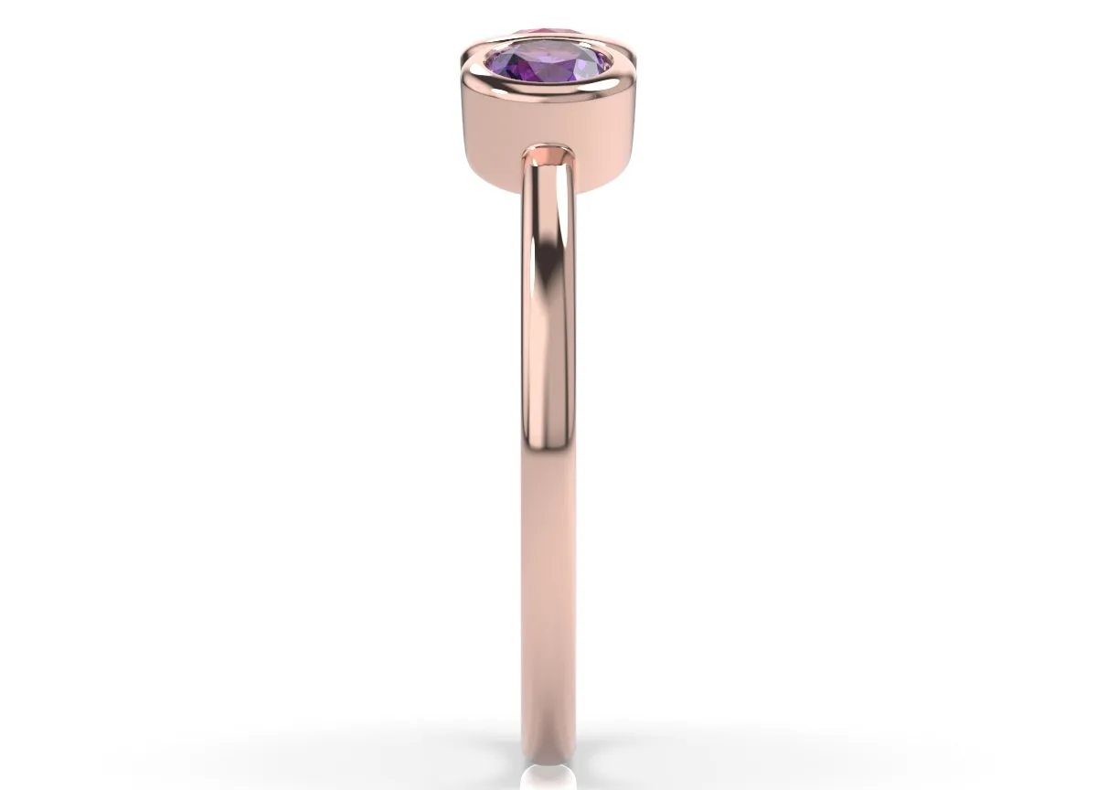 14K Two Bezel Ring