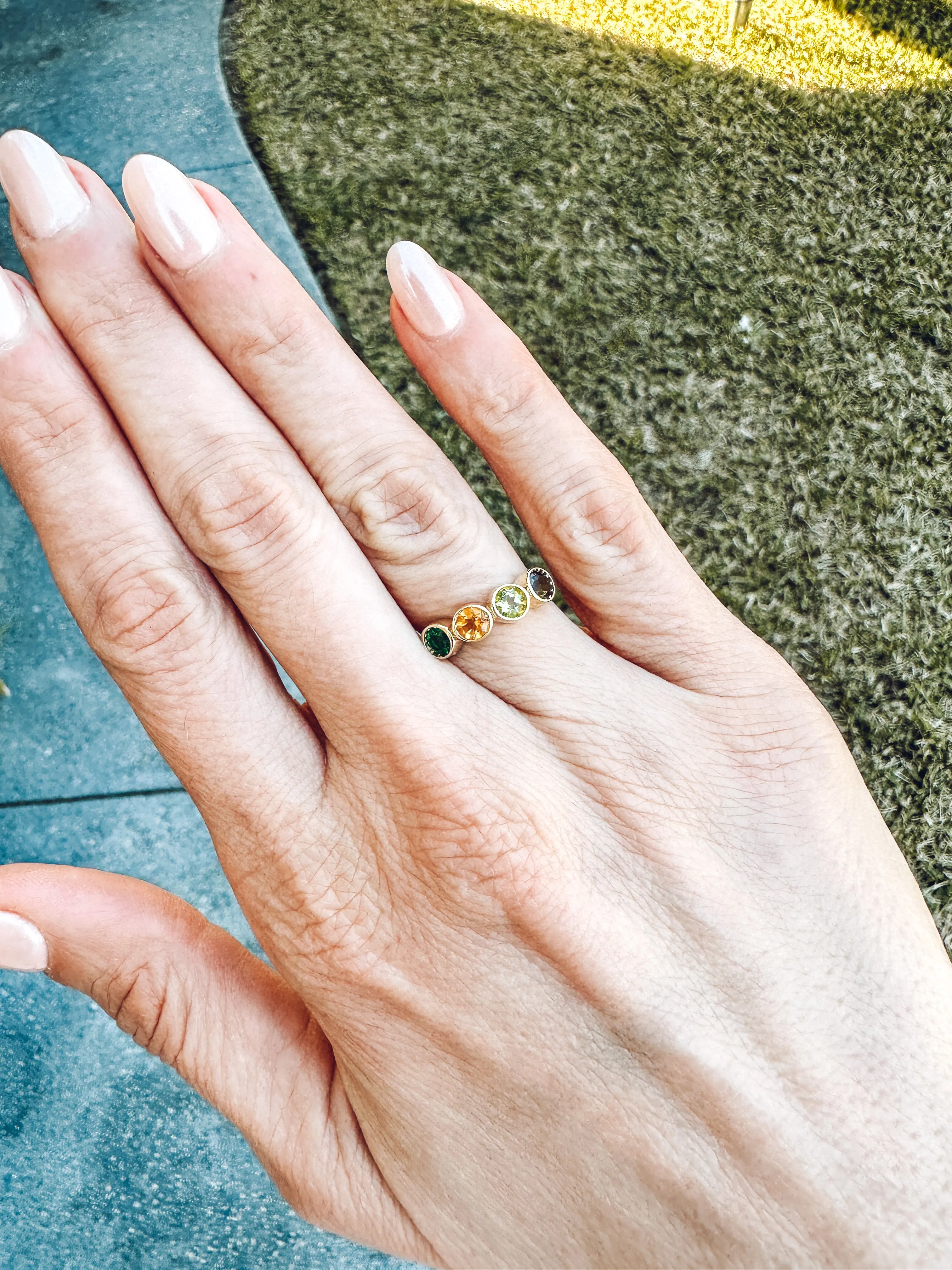 14K Two Bezel Ring