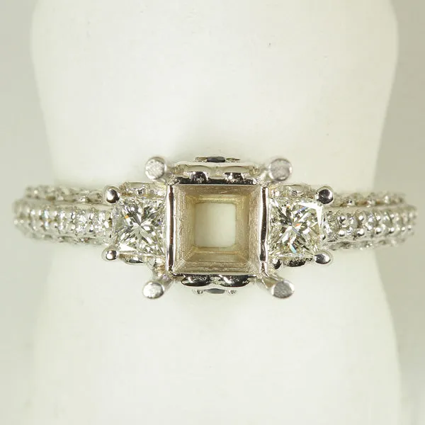 14K White Gold Engagement Ring Designed By Christopher Michael
