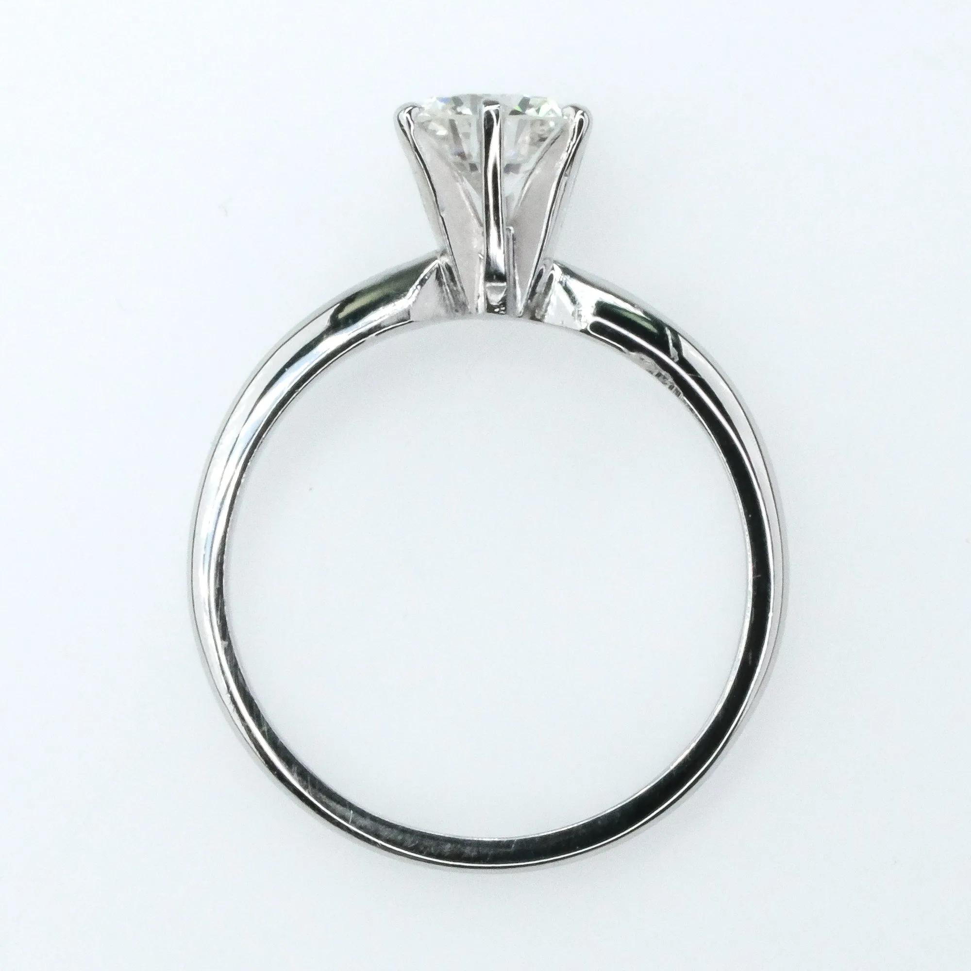 14K White Gold GIA 0.91ct Round Diamond VVS1/G Solitaire Engagement Ring Size 7