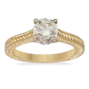 14k Yellow Gold Diamond Engagement Ring 1.33 Ctw
