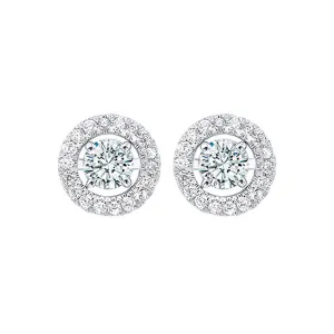 14KT White Gold & Diamond Classic Book Jackets Fashion Earrings  - 1/5 ctw