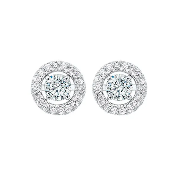 14KT White Gold & Diamond Classic Book Jackets Fashion Earrings  - 1/5 ctw