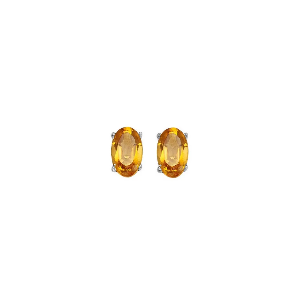 14KT White Gold Classic Book Color Stud Earrings