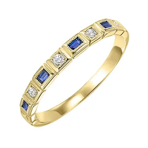 14KT Yellow Gold & Diamond Classic Book Stackable Fashion Ring  - 1/10 ctw