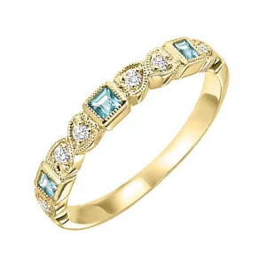 14KT Yellow Gold & Diamond Classic Book Stackable Fashion Ring  - 1/10 ctw