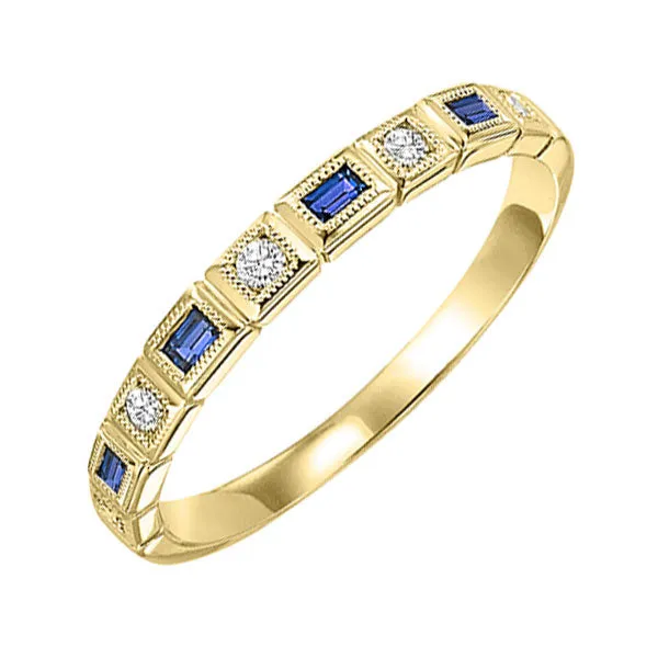 14KT Yellow Gold & Diamond Classic Book Stackable Fashion Ring  - 1/10 ctw