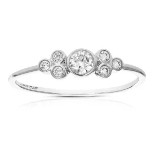 1/5 cttw Diamond Engagement Ring for Women, Round Lab Grown Diamond Engagement Ring in .925 Sterling Silver, Prong Setting