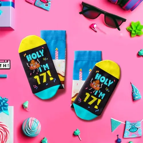 17th Birthday Gifts for 17 Year Old Boy Girl, Funny Cute Silly Cool Socks Gifts for Teens