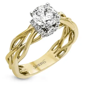 18 Karat Yellow Gold Twist-Design Engagement Ring