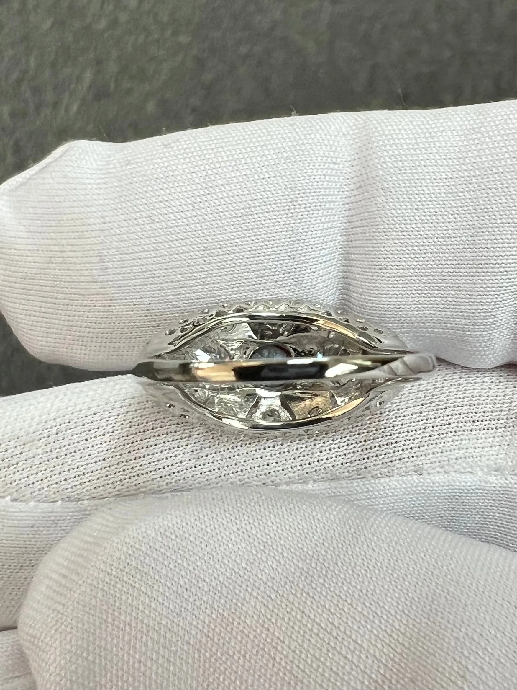 1950s Chrysoberyl Catseye Diamond Platinum Engagement Ring