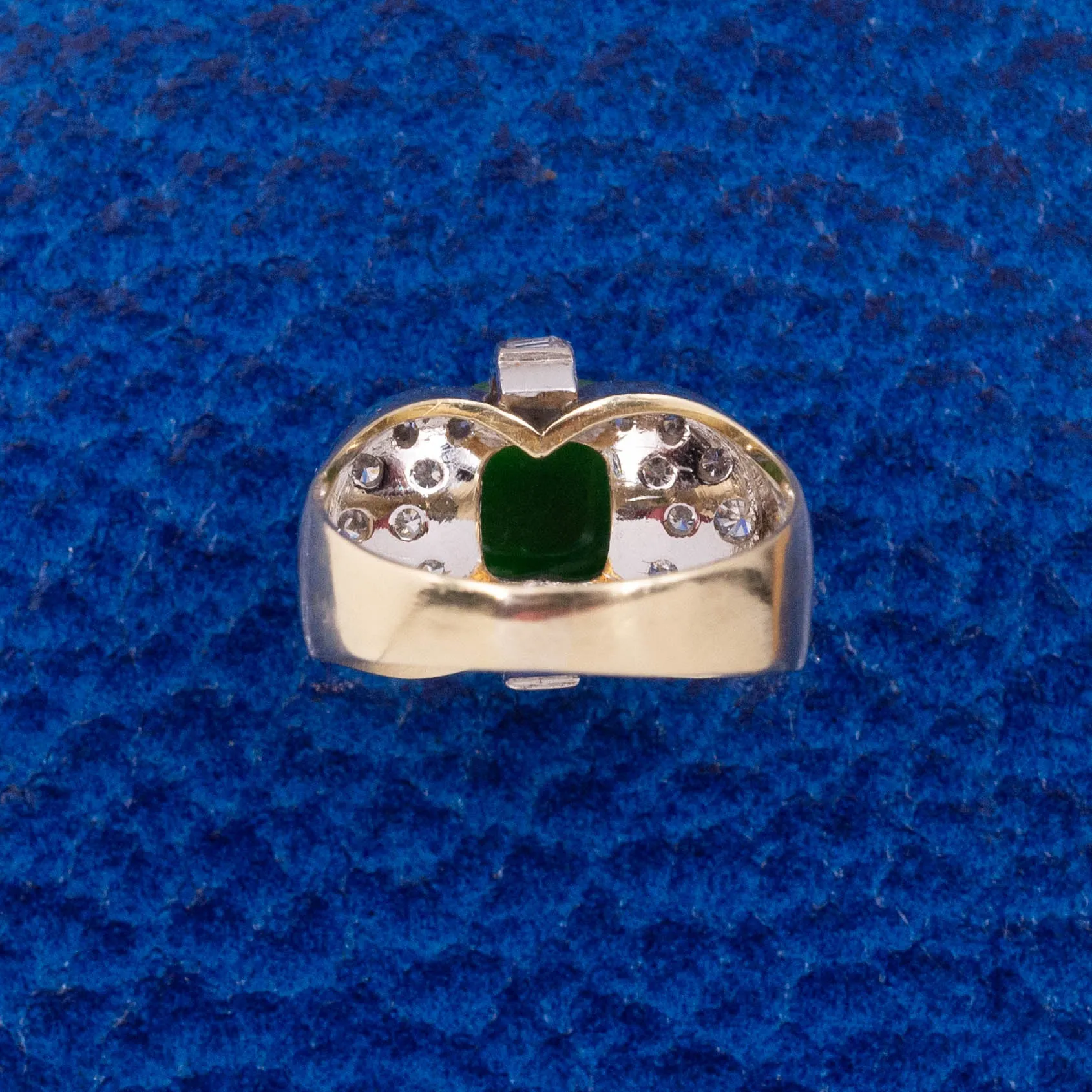 1980s Fine Jade & Diamond Ring