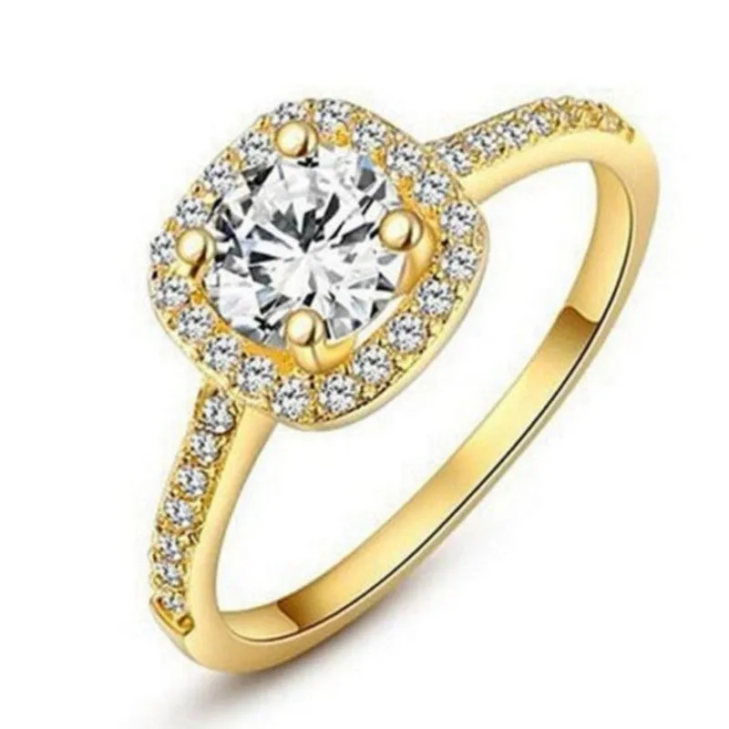 1Ct Square Diamond Ring Silver Engagement Women Jewelry