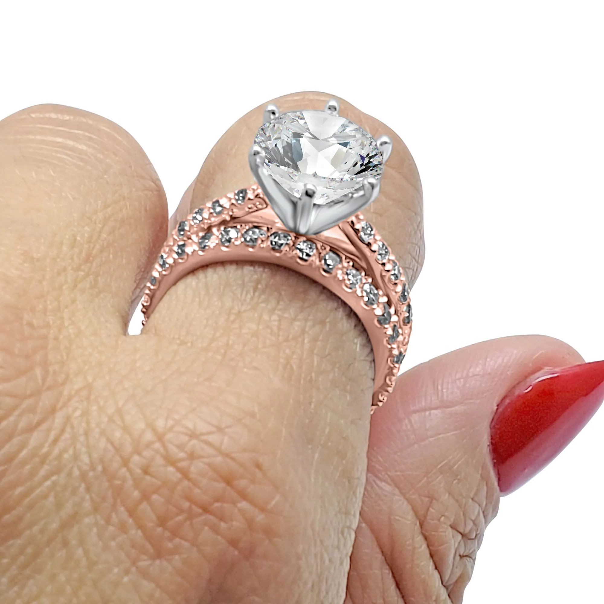 3 Carat Art Deco Cathedral Wedding Set | IGI Certified F Color VS1 Diamonds | 14k Solid White, Yellow, or Rose Gold Engagement Bridal Set