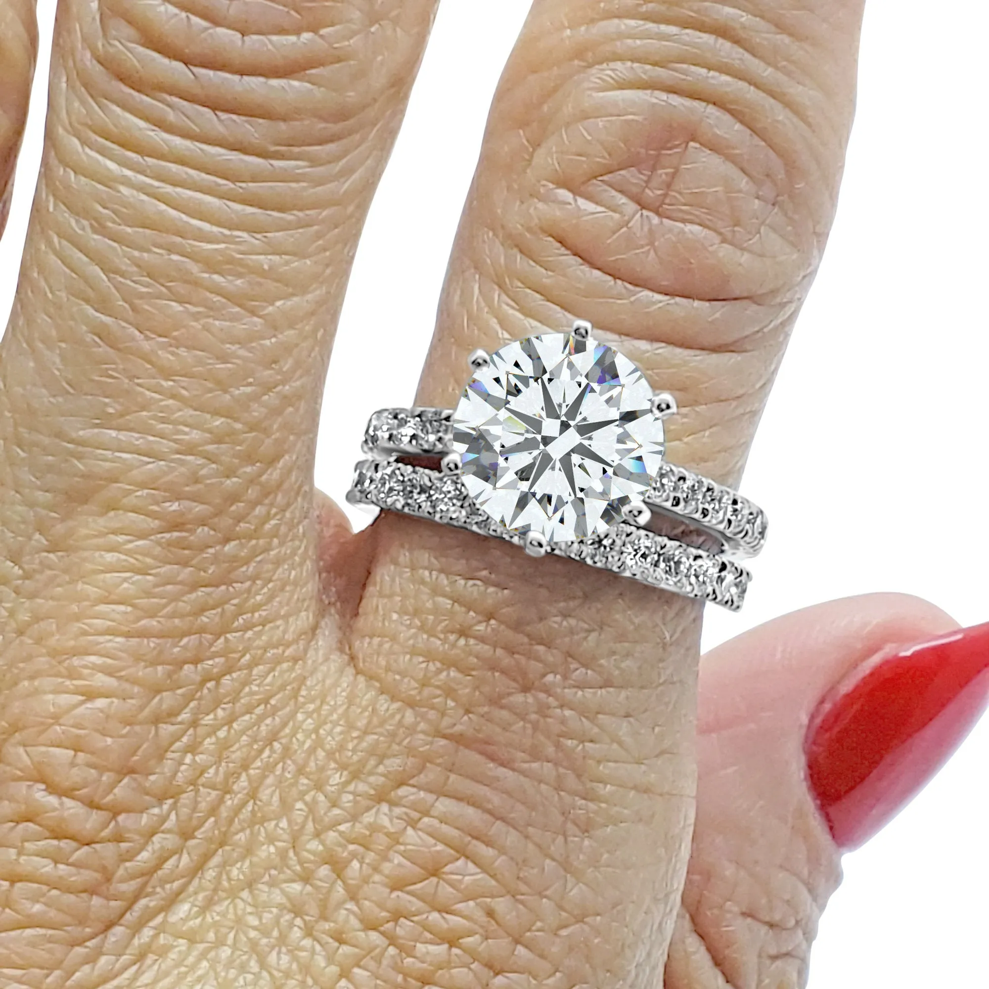 3 Carat Art Deco Cathedral Wedding Set | IGI Certified F Color VS1 Diamonds | 14k Solid White, Yellow, or Rose Gold Engagement Bridal Set